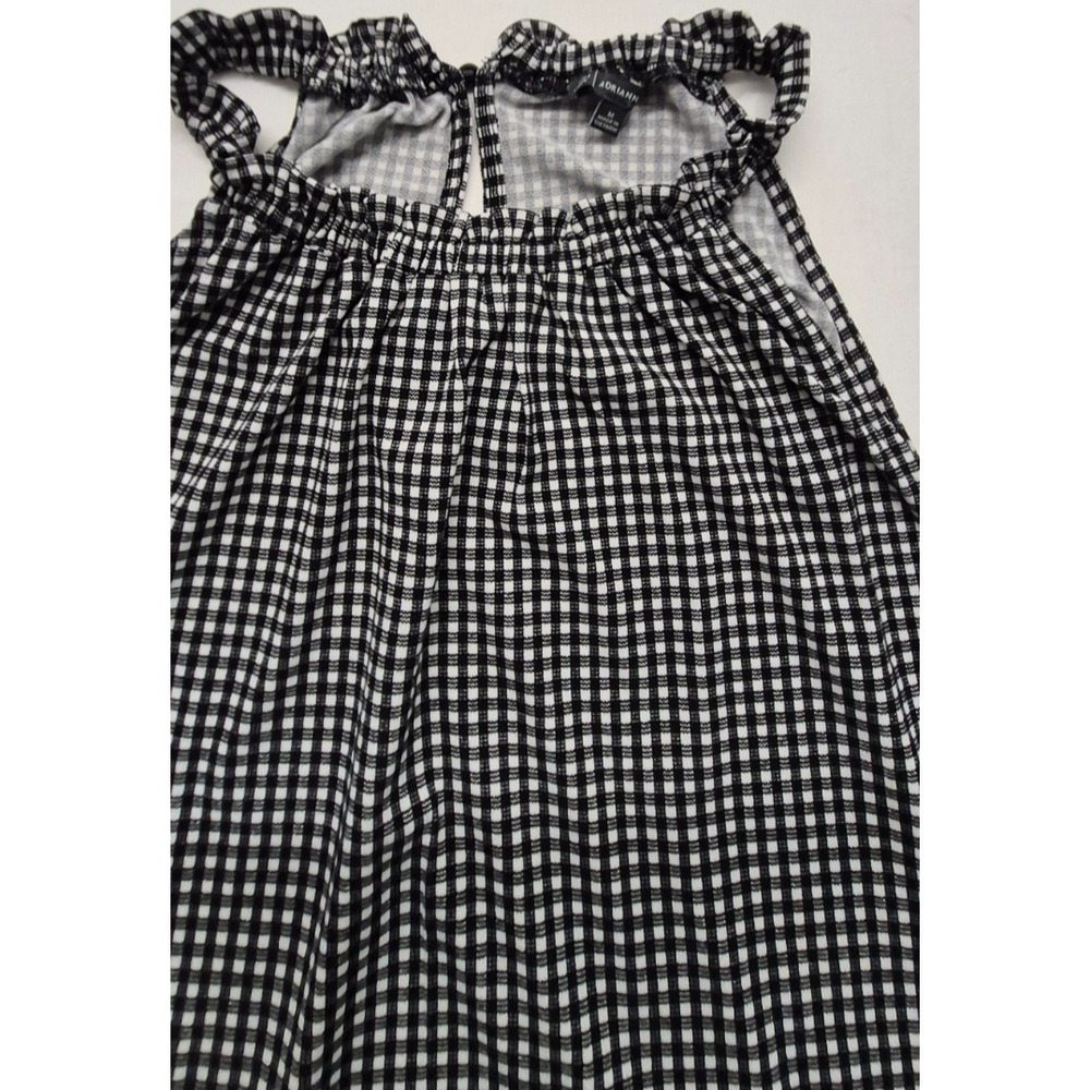Adrianna Papell women black/white check Halter-Top Shirt Med. keyhole high neck - Picture 3 of 15